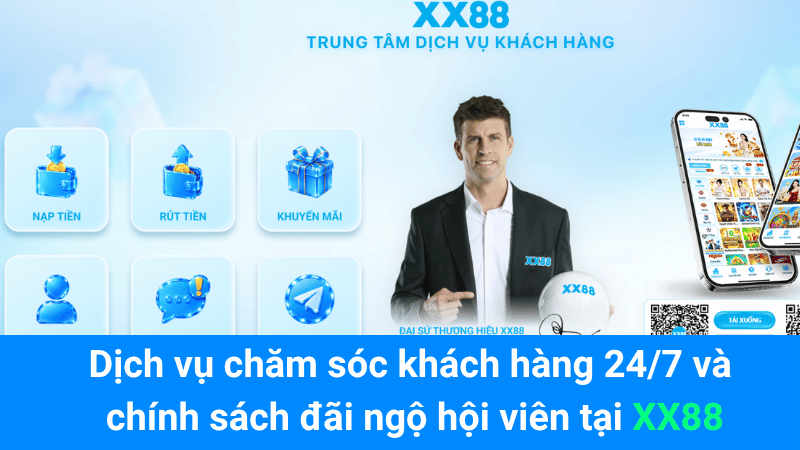 Dịch vụ chăm sóc khách hàng 24/7 và chính sách đãi ngộ hội viên tại XX88